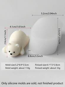 1pc Christmas Polar Bear Candle Mold, Heat-Resistant, Flexible And Easy To Clean, Suitable For DIY Scented Candles, Plaster Fragrance Stones, Resin Casting And More, Multi-Purpose, Suitable For Holiday Decor, Meditation And Home Decoration