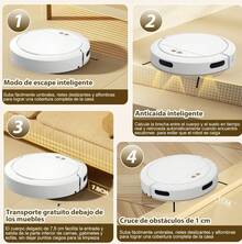 3800pa Robot Vacuum Cleaner, 4 Modes Of Use - White - View 2