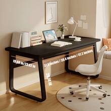 Modern Minimalist Style Computer Desk, Home Office Desk, Writing Desk, Work Table, Gaming Table - Black - View 8