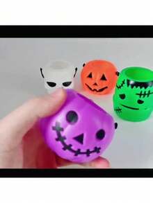 1pc-6pcs Halloween Witch Pumpkin Lantern, Black Flame Candy Bucket, Ghost Bucket, Pumpkin Bucket, Performance Decoration Props