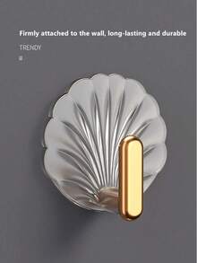 4/2pcs Shell Shaped Hooks, Sticky Hooks, Waterproof Self Adhesive Wall Hooks, Perfect For Hanging Towels, Keys Coats In Kitchen Bathroom Bedroom