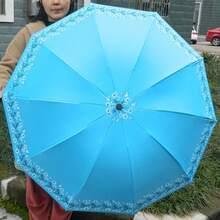 1pc Lightweight Portable Waterproof Umbrella, 10 Ribs Floral Pattern Folding Umbrella With Excellent UV Protection, Casual Lightweight Portable Waterproof Umbrella For Men And Women