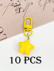 1 件可爱丰满多色星星钥匙扣，DIY 柔软可爱五角星吊坠，朋友和情侣礼物，批发汽车配件包饰背包学校哥特 Y2k 万圣节配饰教师节包挂绳带身份证夹汽车配件包饰圣诞节