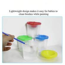 1/2/5pcs Set, Spill-Proof Painting Cups Without Painting Brushes, Multicolor Plastic Cups Suitable For DIY Painting Crafts