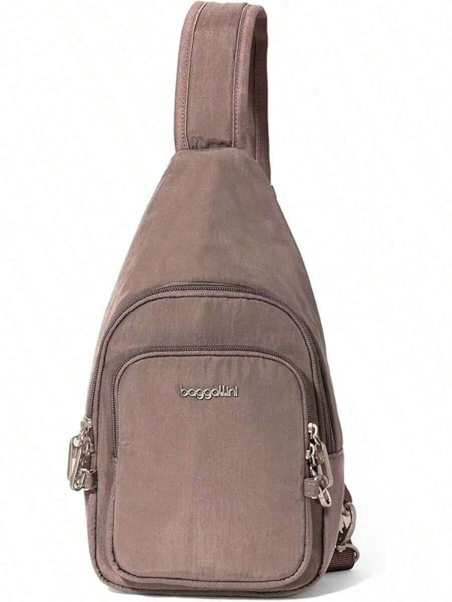 Baggallini Anti-Theft Daytripper Sling 7x12 Crossbody Travel  Bag/Securtex Locking Zippers, Slash-Resistant & RFID - Rượu Portobello - Xem 1