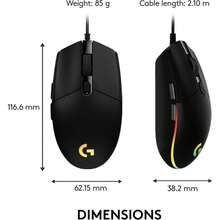 Logitech Logitech G102 Gen2 Wired Gaming Mouse, RGB Lighting Effects, Lightweight, 8000 DPI Gaming-Grade Sensor