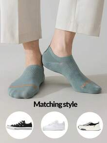 7 Pairs Mixed Men's Striped Mesh Boat Socks, Thin Breathable Moisture-Wicking Seamless No-Show Ankle Socks, Non-Slip Mesh Casual Socks For Summer - Multicolor - View 5