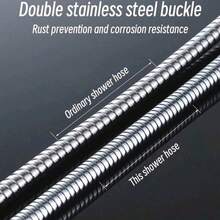 1pc Stainless Steel Shower Hose, Bathroom Rain Shower Head Hose, Water Heater Inlet Hose, 1.5/2/3M Reinforced Flexible Shower Tube - Silver - View 7