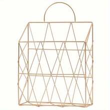 Iron Simple Press Newspaper Sundries Storage Basket Wall Decoration Shelf - Multicolor - View 8