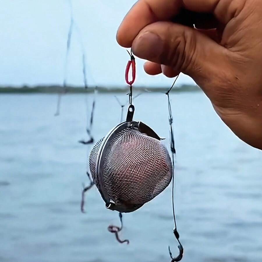 1pc Durable Stainless Steel Bait Cage, Easy Fishing - Great For Holding Bait And Chumming