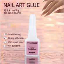 2支速干胶 - 瞬间粘合，持久牢固，无需卸除，优雅的白色和粉色凝胶指甲油配方