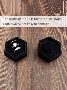 1Pc Velvet Ring Box, Hexagon 3 Slots Triple Slot Ring Box, Wedding Day Ring Box For Wedding Ceremony Wedding Ring Holder Ring Box, For Multiple Rings Ring Boxes, Wedding Ring Storage Box, Wedding Ring Holder, Engagement Ring Holder Ring Holder Box Back To School - 多色 2 - 查看 10