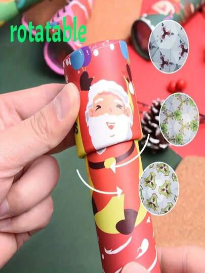 1pc/6pcs/12pcs Party Gift Pack Christmas Theme Classic Kaleidoscope, Roller Shaft Prism Lens Retro Props, Imaginative Holiday Party Gifts, Party Supplies, Christmas, Thanksgiving, Halloween Party Gift Pack (Random Style)