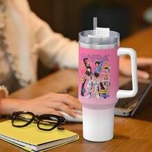 1 Stück 40oz/20oz Edelstahl Isolierbecher, Großer Fassungsraum auslaufsicher mit Strohhalm, geeignet für kalte & heiße Getränke - perfektes Geschenk für Kpop-Fans, ideal für Reisen, Büro, Auto, Zuhause - wiederverwendbarer tragbarer Getränkebehälter mit hochwertigem bedrucktem Dämonenanimationsdesign