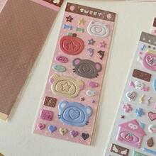 1pc Minimalist Design Cute 3D Animal Frame Foam Sticker With Star & Music Note Decor, Suitable For Card, CCD, Tablet