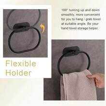 1 Stück Handtuchring ohne Bohren, ovale Form, 201 Edelstahl, 20 cm stilvoller Handtuchhalter für Badezimmer & Küche, in Schwarz, Silber und Gold erhältlich, Handtuchhalter, Badezimmer Accessoires, Klebetuchhalter, Wandmontierter Handtuchhalter, Badezimmer Aufbewahrung, Handtuchhaken, Handtuchhalter, Badezimmerregal, Badezimmermöbel, Toilette