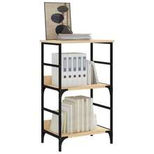 Libreria Larryhot in rovere Sonoma 50x33x82 cm Legno ingegnerizzato, resistente e durevole, facile da montare, stile decorativo, adattA, Per riporre soprammobili, statuette, libri, piccoli oggetti, ecc. - Castano - Visualizzare 3