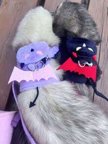 Ferret Harness Leash, Adjustable Demon Style Pet Ferret/Meerkat Vest Harness For Walking, Halloween Costume