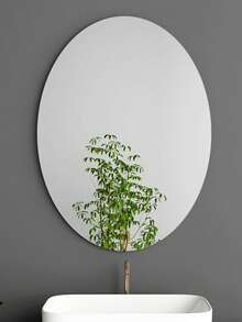 1 套圆形和椭圆形自粘式非玻璃镜面墙贴，大型亚克力透明镜面圆盘，用于浴室、卧室、门、梳妆台、墙壁装饰的装饰圆形镜子 - 銀色 - 查看 4