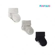 Kit 3 Pairs Of Plain Socks With Black/Gray/Mixed Trim, Unisex Pimpolho - 彩色 - 查看 1