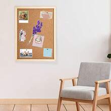 2 Pack Cork Board Bulletin Board 15.7"X 11.81" Inches With Oak Wood Finish Frame For Wall Office Home And School Pins Eye Bolts Gaskets Screws - 棕色 - 查看 8