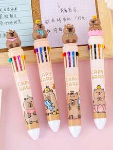 Random Cute Capybara Animal Shaped Ballpoint Pens, 10 Colors, Student Reward, Gift. Suitable For Office, School Prizes. Campus Writing Tool, Back To School, Halloween, Christmas Gifts