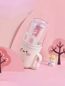 1pc Cute Rabbit Design Travel Toothbrush Box And Mouthwash Cup Set - Portable, Plastic Toothpaste Cup, Bathroom Mouthwash Cup, Space-Saving Hygiene Solution For Carry-On, Suitable For Business Travel And Vacation - Multicolor - View 7
