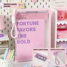 1 件马卡龙透明 A4 文件夹，大容量可容纳课本，拉链封口储物袋，学生手持加厚防水文件整理器，返校文具