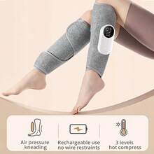LOVEWE 1 PC Cordless Leg Massager With 3 Intensities And Heat Function, Air Compression Leg Massager With Adjustable Settings, Easy To Use Foot Calf Thigh Knee Massager, Portable Leg Massager For Home And Office Use - 灰色 - 查看 3