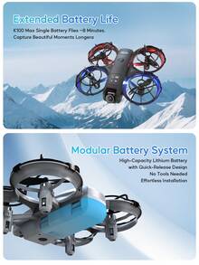 AXNEN 全新K100MAX四轴飞行器无人机，配备FPV图传、超大遥控器屏幕、720P高清摄像头和螺旋桨保护罩。功能包括光流悬停、智能避障、速度调节和炫酷灯光效果。是万圣节和圣诞节的完美礼物。