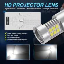 2 đèn sương mù LED cho ô tô - Bóng đèn chip H11 H16 2835, Đèn chạy ban ngày và DRL 12V, Hoạt động điện áp thấp, Thích hợp cho phụ kiện xe tải, SUV và xe máy - 2 chiếc - Xem 9