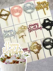 10 pièces Décorations de gâteau Toppers de gâteau d'anniversaire Grands cupcakes Décoration de gâteau de mariage Insertion de gâteau Décoration de fête