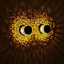 Solar Powered Mandala Iron Art Lamp Wall Light, Warm Light LED, Waterproof, Suitable For Yard, Lawn, Park