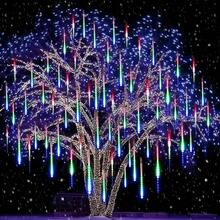 Cadena de luces LED en forma de lluvia de meteoritos alimentada por USB, decoración navideña para exteriores, perfecta para Navidad, Halloween, bodas, fiestas de cumpleaños - Adecuada para patios, jardines, calles, iluminación festiva, decoración de bodas, iluminación decorativa, iluminación eficiente, luces resistentes a la intemperie, luces de múltiples tubos, decoradores del hogar, organizadores de eventos