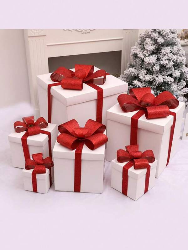 20cm Square White DIY Gift Box, Christmas Decoration Supplies, Holiday Decor, Party Favor, Retail Display Prop