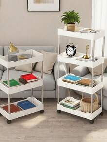 1 件节省空间的 3/4 层储物架，浴室收纳架，落地式多功能搁架，适用于浴室、厨房、办公室、客厅，易于组装，可移动，馈赠佳品