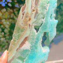 Natural Hemimorphite Slices, High-Quality Natural Hemimorphite Ornaments, Geodes, Home Decoration, Gifts