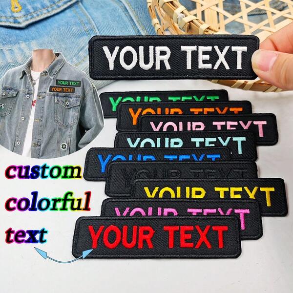 Custom Embroidery Name Tag Patch With Hook And Loop Backing,Multi-Functional,Adjustable,Durable,Ornamental,Reusable,Exquisite,Adorable,High-Quality,Modern,Colorful,Cute,Comfortable,Stylish,Custom,Personalized,Unique,Ideal Gifts For Him,Ideal Gifts For Her,Boyfriend,Girlfriend,Dad,Mom,Family,Friends,Son,Daughter,Office,Tea Room,School,Home,Home Refresh,Back To School Supplies,Warm Ambience,Home & Living,Customized Clothing Accessory Labels