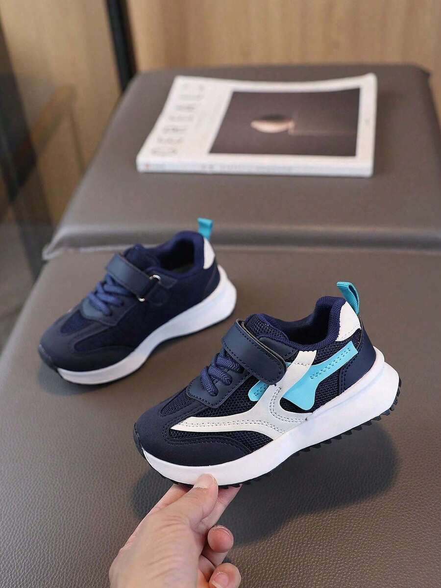 1 双儿童运动鞋，新款春秋男童/女童跑步鞋，透气网眼软底休闲运动鞋 - 藍色 - 查看 1