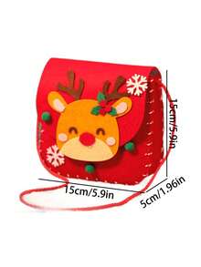 1pc Christmas Gift Bag, Handmade Mini Shoulder Bag, Felt Christmas Gift Bag, DIY Craft Kit, Christmas Eve Apple Bag, Candy Bag, Handmade Gift Suitable For Children
