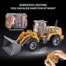 1:30 Scale Remote Control Bulldozer Toy Truck - Children's Engineering Toy Car With Lights, Ideal Tractor Toy For Boys Aged 6-12+, Best Christmas And Birthday Gift For Kids - Multicolor - View 3