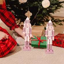 1个木制胡桃夹子士兵玩偶装饰品，迷人的卡通造型，适合圣诞家居装饰，可摆放在书架和桌面上，独特的节日装饰品，圣诞装饰，房间装饰，冬季圣诞装饰，家居圣诞礼物，圣诞装饰品 - 彩色 - 查看 9