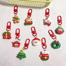 1pc Christmas Gift Christmas Tree Cartoon Cute Christmas Keychain Hanger Schoolbag Hanger Car Key Hanger Christmas Decoration Gift