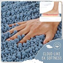 Bathroom Rugs Non Slip Washable 24x17 Inch Ultra Soft Absorbent Chenille Bath Mat Quick Dry Shaggy Floor Carpet For Tub Shower Denim Blue Home Decor Accories