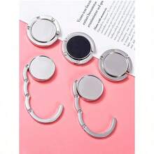1pc Creative Bag Hanging Rack Handbag Hook Folding Storage Rack Portable Key Ring Alloy Table Hook Hardware Home Organizer,Bag Accessories - Bạc - Xem 1