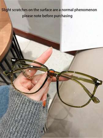 1pc Large Frame Fashion Versatile Clear Lens Glasses (With Glasses Case)