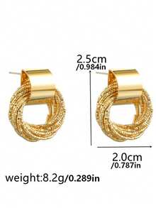 Women's Hollow Circle Earrings, Multi-Layer Wrapped Design, Elegant Jewelry Accessory Suitable For Party And Halloween