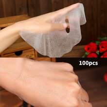 100/300/500 Folhas Descartáveis de Máscara Facial de Plástico, Adesivos de Máscara Facial de Filme de Preservação Transparente DIY, Papel de Máscara Facial Transparente Ultrafino de Bloqueio de Umidade, Papel de Máscara Facial de Salão, Adesivos Descartáveis de Máscara Facial de Plástico de Bloqueio de Água Hidratante de Cuidados Faciais, 50/10 Peças Papel de Máscara Facial de Seda