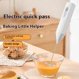 1pc 2-In-1 Handheld Mini Electric Milk Frother, Stainless Steel USB Rechargeable 18650 Battery, 3 Speed Settings, 11000Rpm, Portable Cappuccino Milk Foamer, Kitchen Gadget Egg Beater, Whisk