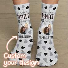 10 pares de calcetines personalizados para parejas con foto hecha en EE. UU., calcetines personalizados con foto para boda, calcetines personalizados con foto - Multicolor - Ver 1